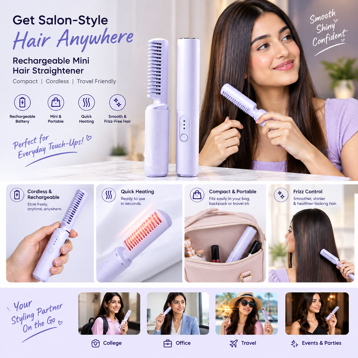 Rechargeable Mini Hair Straightener