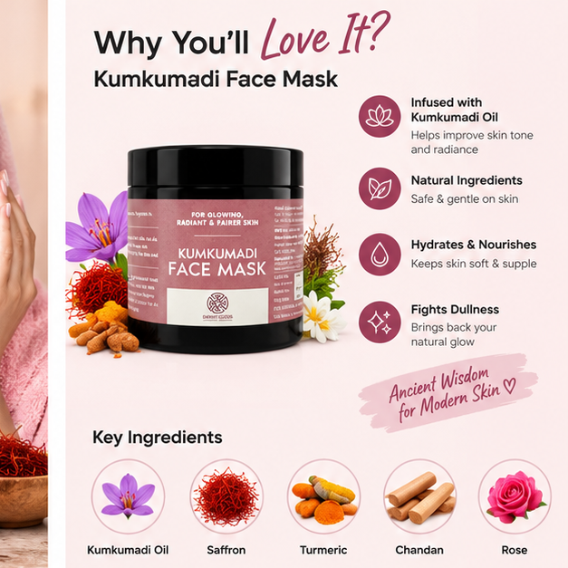 Kumkumadi Face Mask – Ayurvedic Glow &amp; Skin Brightening Face Pack (Pack of 2)